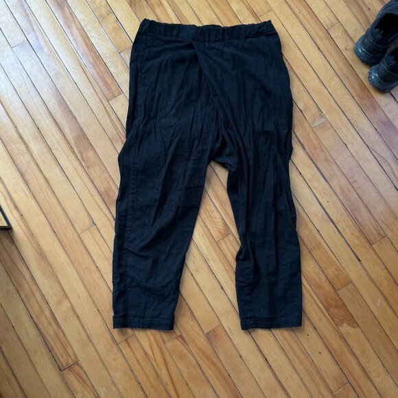 EYN VAS BLACK LINEN OURO PANTS - Picture 1 of 7